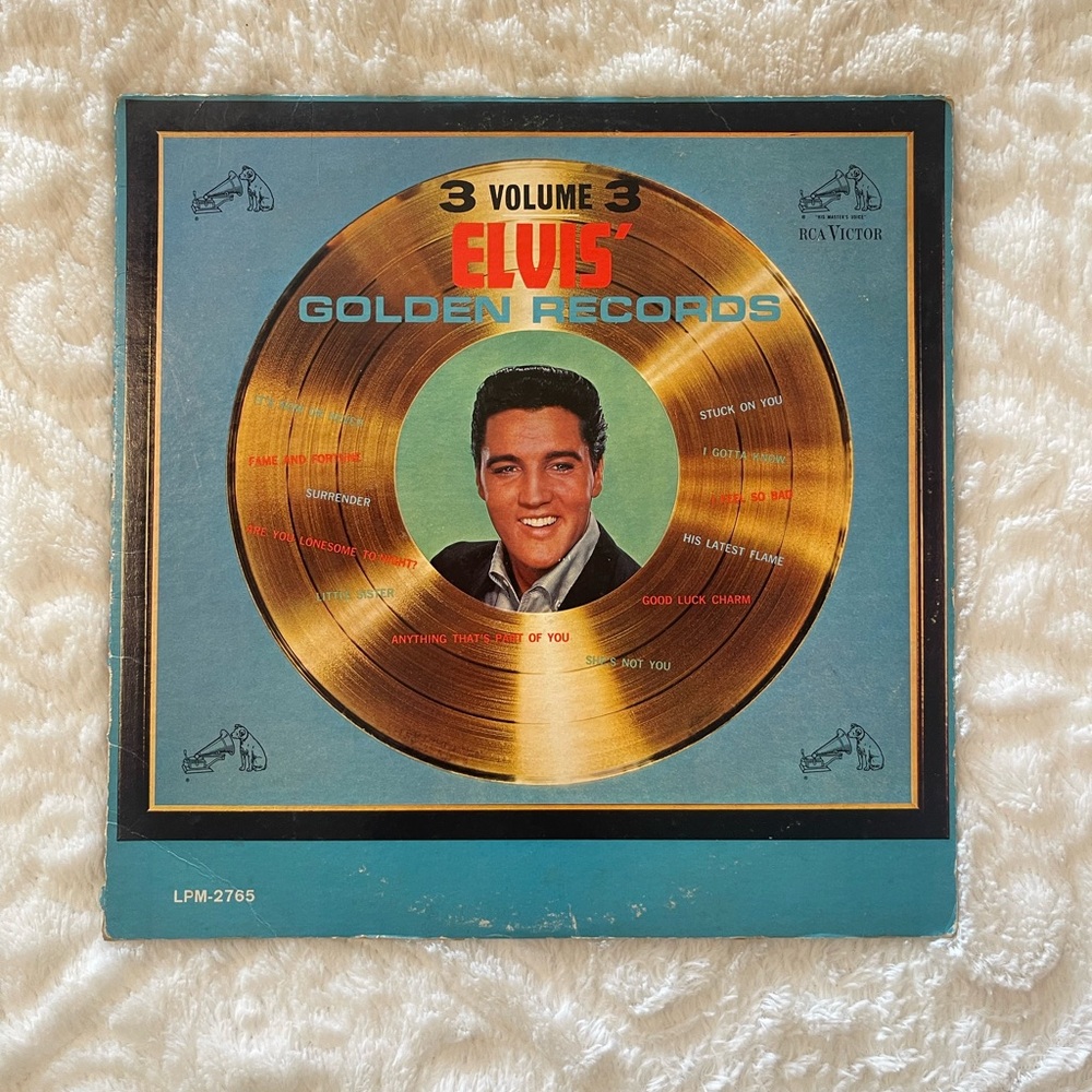 Elvis' Golden Records Volume 3 Vintage Vinyl Album - Blue & Gold Cover